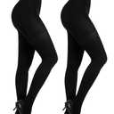 Citystl 1 Pair Women's Black Tights 60D, Solid Color Soft Opaque Microfiber Tights（Black-XL）