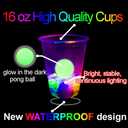 Glowing Party Beer Pong Game for Indoor Outdoor Party Event Fun, Pack with Flashing Color Bright Glow-in-The-Dark Colors for House Parties Birthdays Concerts Weddings BBQ Beach Holidays