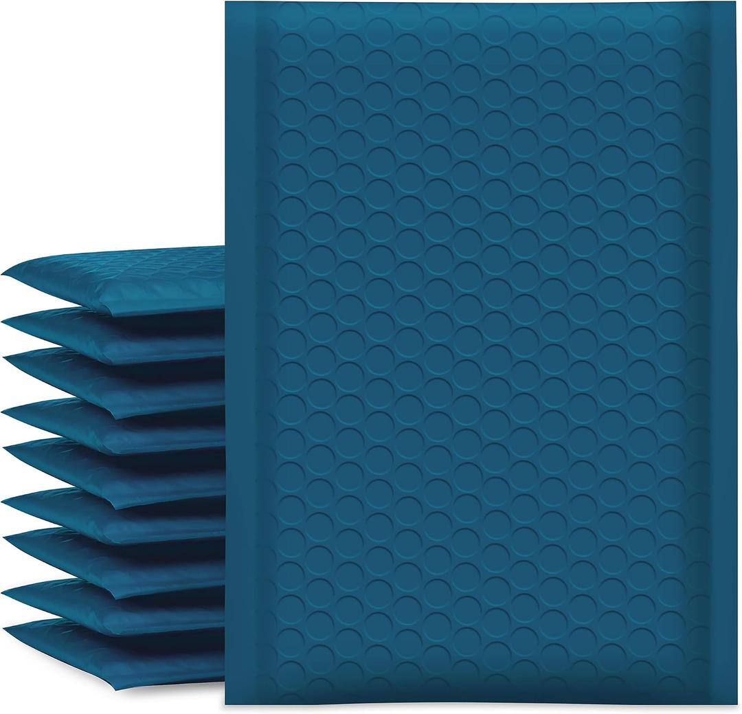 UCGOU Bubble Mailers 5x8.6 Inch Usable Size 5x7 Inch Navy Blue 50 Pack Padded Envelopes Small Business Mailing Packages Self Seal Adhesive Waterproof Boutique Shipping Bags for Jewelry Makeup Supplies