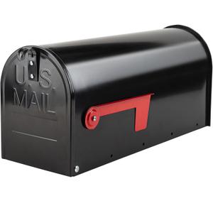 BlissBoard Mailboxes for Outside, Galvanized Steel Medium Black Metal Mailbox, 20 x 8.7 x 6.7 Inches