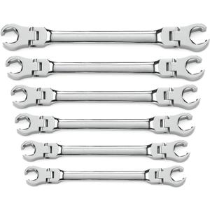 GEARWRENCH 6 Pc. Flex Flare Nut Wrench, Metric - 81911D (6-piece kit)