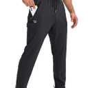 G Gradual Men's Sweatpants with Zipper Pockets Tapered Joggers for Men Athletic Pants for Workout, Jogging, Running (Black, Large)