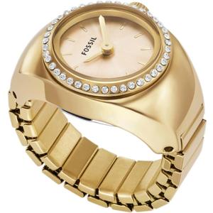 Fossil Women's Watch Ring, Quartz Stainless Steel Two-Hand Ring Watch for Women