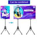 GSOW Poster Stand for Display, 80'' Adjustable Sign Stand Tripod, Retractable Poster Board Stand Double-Sided Banner Stand, Foldable Floor Standing Sign Holder Signage Stand with Portable Bag, Black
