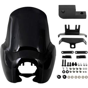 FATECIM Headlight Fairing with 15'' Blackout Windshield Windscreen for Harley Dyna T-Sport FXDXT FXD FXDC FXDB FXDL FXDLS