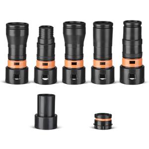 7-Piece Shop Vac Hose Adapter Kit for 1-1/4" Hose, Multi-Size Vacuum Hose Adapters 1-2/3", 1-1/3", 1.1", 0.9", 1-3/4", Universal Shop Vac Attachments & Vacuum Fittings for Sanders, Circular Saws