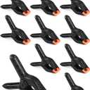RELBRO Spring Clamps, 3.5 Inch Small Plastic Clips for Balloon Arch Backdrop Craft Decoration, Heavy Duty, Black, 10 Pcs
