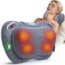 ALLJOY Cordless Neck and Back Massager with Heat & LCD Display - Rechargeable Shiatsu Massage Pillow for Muscle Pain Relief, Use While Charging, Gifts for Women Men