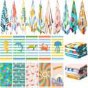 Buryeah 10 Pcs Beach Towels 30 x 60 Inch Quick Dry Absorbent Beach Blanket Seahorse Dolphin Turtle Crab Jellyfish Flamingo Pineapple Sunflower Towel for Sports Pool Picnic Camping Travel Swim