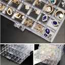 QIYUSHRY Earring Storage Box Acrylic Jewelry Storage Holder Ring Clear Plastic Transparent Jewelry Display Stand with 5 Drawers 120 Small Compartment Tray for Women Girls