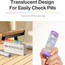 Weekly Pill Organizer 2 Times a Day - Am Pm Pill Box 7 Day, Large Twice Medicine Pill Case for Daily Medication, Vitamins, Fish Oils, Supplements Portable Week Pill Holder Container, Translucent White