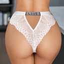 Avidlove Women Sexy Panties Lace Cheeky Panty Rhinestone Bikini Underwear 1-4 Pack (S)