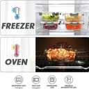 VERONES 12 Packs Glass Food Storage Containers Set, Airtight Glass Lunch Containers, Glass Meal Prep Containers with Lids,Exclusive of BPA, for Microwave, Oven, Freezer & Dishwasher Friendly,Grey