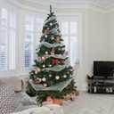 ptlsy 9ft Christmas Tree Premium Artifical Pine Christmas Tree with Soild Metal Stand Decorations and 1850 Branch Tips Fit for Holiday Indoor Outdoor (9 feet Green)