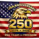 USA 250th Anniversary Flag 17762026, Single Layer Lightweight Patriotic Flag, Fade Resistant American Independence Day Celebration Flag