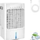Portable Air Conditioner Fan, Mini Evaporative Air Cooling Fan with 3 Speeds & 1-8H Timer, Air Cooler Fan with 7 Colors LED Light and 3 mist,Portatil for Bedroom Office Desk-900ml
