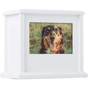 Pearhead Dog or Cat Personalized Memory Box Keepsake, Pet Urn, Wooden Memorial Dog Urns For Ashes, White Pearhead Dog or Cat Personalized Memory Box Keepsake, Pet Urn, Wooden Memorial Dog Urns For Ashes, White