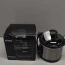 KOOC Small Slow Cooker, 0.65-Quart, Free Liners Included for Easy Clean-up, Upgraded Ceramic Pot, Nutrient Loss Reduction, Stainless Steel, Silver, Round