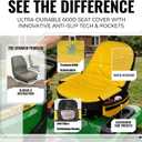 Upgraded Tractor Seat Cover,Lawn Mower Seat Cover,Compatible with John Deere, Cub Cadet,Kubota,Riding Mower Seat Cover with Pouch,Weatherproof 600D Heavy Duty (Medium)