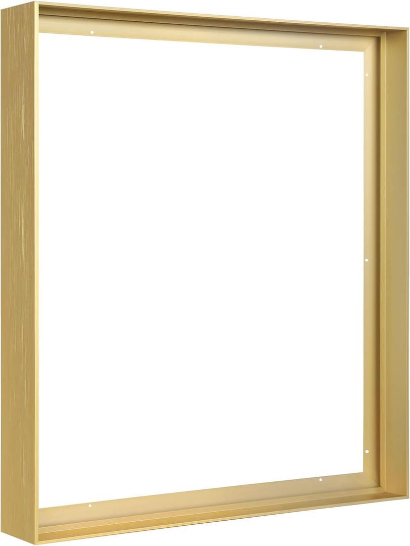 Canvas Frame for 20x28 Art Prints Oil Paintings, 1.5" Deep DIY Metal Square Floating Frames for Landscape Portrait Living Room Fireplace Decor, Horizontal or Vertical Display (Gold)