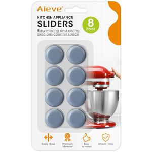 Aieve Appliance Sliders, 8 Pcs Small Appliance Slider for Countertop, Self Adhesive Home Finds Caster Wheels Rollers, Kitchen Must Have Gadgets for Stand Mixers, Coffee Makers, Air Fryers