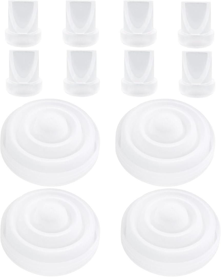12 Pcs Breast Pump Replacement Parts for Mom Cozy M5, 8 Duckbill Valves and 4 Silicone Diaphragms, Breastfeeding Essentials Kit Compatible with Momcozy M5 Breast Pump Accessories
