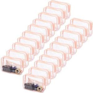 15 Pcs Clear Makeup Bags Bulk Easter Basket Gifts Tsa Approved Toiletry Bag for Travel Transparent Cosmetic Bag PVC Waterproof Travel Small Pouches with Zipper for Men and Women