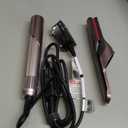 Shark FlexFusion Hair Straightener & Powerful Hair Dryer with Fusion Hair Brush, Ceramic Air Styler with Auto-Wrap Hair Curlers & Concentrator, Ceramic Plates, Cosmic Blush HD641S