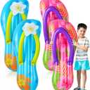4 Pcs Slippers Inflatable Surf Board 36 Inch Inflatable Pool Floats Luau Hawaiian Party Decorations Tropical Slippers Blow up Surfboard for Wall Beach Party Decorations