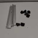 12 Pcs Metal Adjustable File Cabinet Rails Set Include 8 Hanging File Rail Clips 4 Cabinet Dividers Bars Suitable for Cabinets with Drawer Thickness Less Than 1/8 Inch(Silver,10-18 Inch)