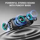 Bluetooth Speaker 6000mAh, 36H Playtime BT5.4 Portable Wireless Speaker with 24W Loud Stereo Sound, IP6 Waterproof, Portable Speaker with RGB Multi-Color Rhythm Lights for Outdoor/Home/Party as Gift