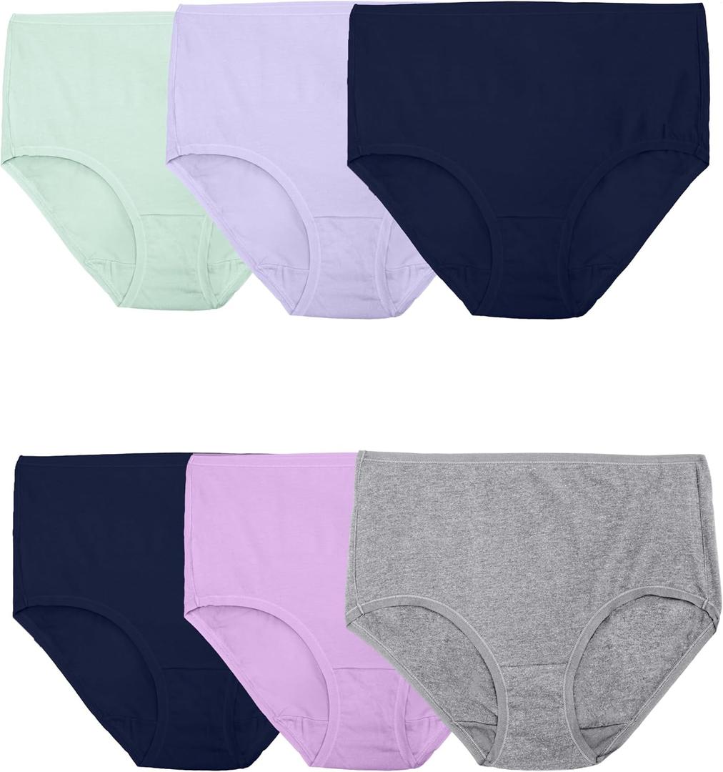 Fruit of the Loom Women's Plus Size Underwear Briefs, Fit for Me, Designed to Fit Your Curves