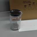 novelinks 16 oz Clear Plastic Jars with Lids, Refillable 16oz Mason Jars with Lids & Storage Containers for Kitchen & Household Use (20 Pack,Black)