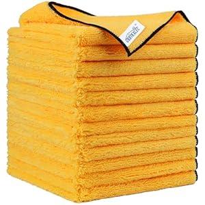 HOMEXCEL Premium Microfiber Towels for Car, High & Short Pile Micro Fiber Cleaning Cloth for Car Washing Drying & Auto Detailing, Lint Free, Scratch Free, Water Absorption, 16 x 16 Inch, 12 Pack