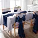 KKJIAF 12 Pack Navy Blue Table Runners 12 x 108 Inch, Rectangular Smooth Satin Silk Table Runner for Wedding, Banquet, Birthday Party Decoration
