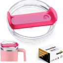 20 OZ 30 OZ Tumbler Lid Replacement Fit for Stanley Cup,1 Pack Clear Replacement Lids, Tumbler Covers for Stanley Cup Accessories (Clear - Hot Pink)