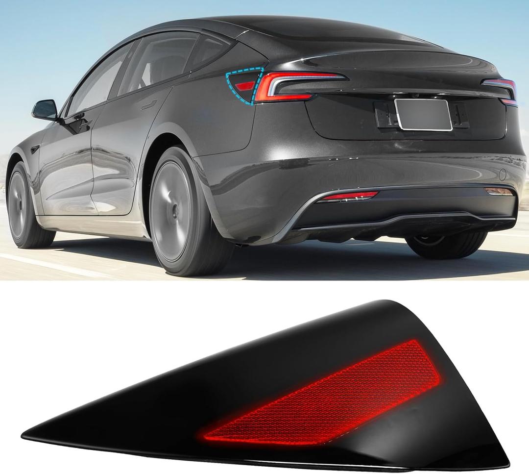 Jaronx Compatible with Tesla Charging Port Cover for Model 3 Highland 2024-2025, Rear Left Taillight Charge Door Cover Reflector for Tesla 3 Refresh Model, Charging Port Door Replacement 1715104-00-A