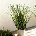 14-Inch Fake Grass Plant in Ceramic Pot Artificial Potted Plants 