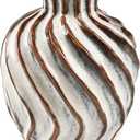 Ceramic Vase Modern Aesthetic Decorative Small Flower Vase for Home Decor, Living Room, Office, Table Centerpiece Shelf Bookshelf Decoration, 7.1 Inch