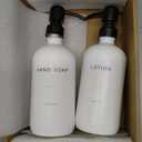 Prus Waso White Soap Dispenser Set, Contains Hand and Lotion Dispenser with Pump. Perfect for Guest Bathroom Decor. (White)