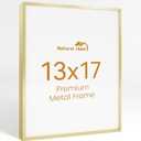 13x17 Aluminum Metal Picture Frame,Tempered Glass Gold Photo Frame 13x17 for Family Photo,Posters,Art,Document to Wall Mount Horizontally or Vertically