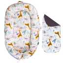 Baby Lounger - Infant & Newborn Lounger with 2-Inch Mattress Pad, Soft Baby Lounger Cover, Waterproof Urine Liner & Waterproof Pad Cover - BL11 Cotton Sky Birds & Giraffes