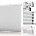 No Drill No Tools Blackout Cellular Shades Cordless Easy Install Honeycomb Blinds Thermal Insulated Noise Reduction Blinds for Indoor Windows,Blackout-White,32" W x 64" H