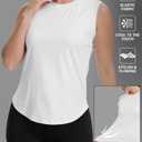 Chicingyou 2 Pcs Women's Sleeveless Workout Tops Breathable Running Yoga Shirts Loose Fit Tennis Athletic Tank Tops(L) Black, White (L)