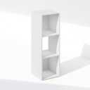 Furinno PELLI Book Shelf, 3-Cube Bookshelf, Cube Storage Organizer Bookcase, 11.7 x 12.1 x 35.4, for Living Room, Bedroom, Home Office, White