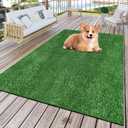 FREADEM Artificial Grass Rug, 4' x 6' Artificial Turf Fake Faux Grass Mat with Drainage Holes, Indoor Outdoor Synthetic Turfs for Garden Lawn Landscape Entryway Balcony Decoration