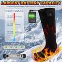 Heated Socks for Men Women, Rechargeable Electric Heated Socks, 5000mAh Washable Heated Socks, Long Life Up to 65 °C, Large Heating Area Foot Warmer for Outdoor Work Skiing Camping Fishing Hunting