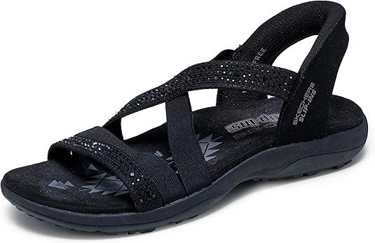 Skechers Reggae Slim Stretch Women's Sandals Size 7 Black