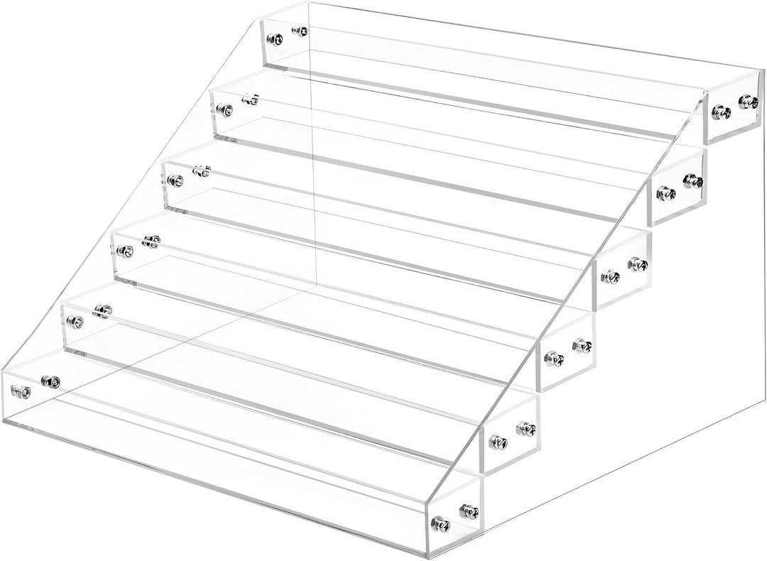 6-Tier Nail Polish Organizer Rack, Acrylic Display Stand Holder for Nail Paint, Tattoo ink, Essential Oil, Sunglasses Storage for Salon Vanity Table, Home Decor, Holds 72 Bottles