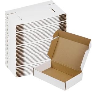 ZxeluPapr 50 Pack 9x6x2 Shipping Boxes, White Corrugated Cardboard Packaging Box for Small Business